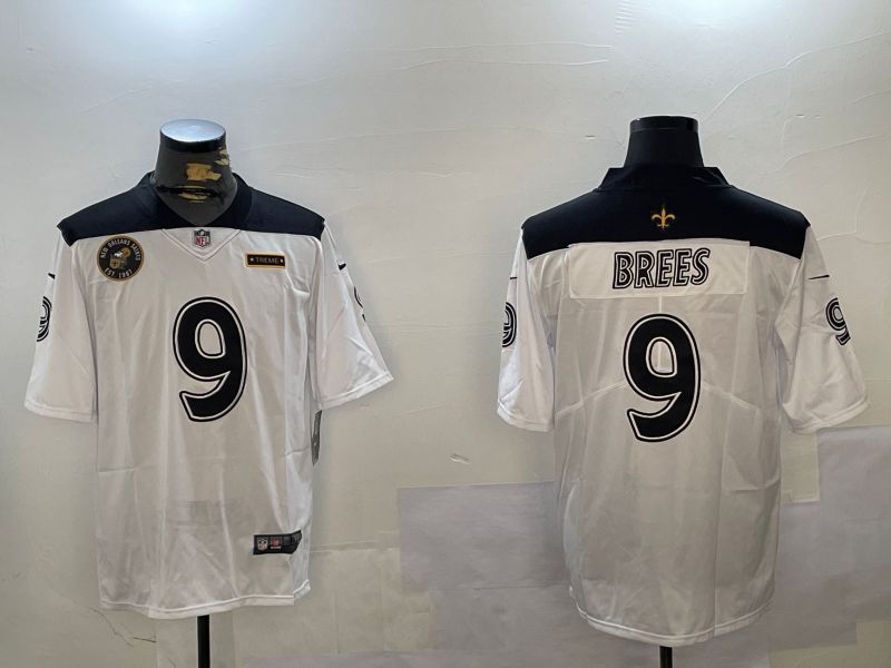 Men New Orleans Saints #9 Brees White City Edition 2024 Nike Limited NFL Jersey style 3->cleveland browns->NFL Jersey